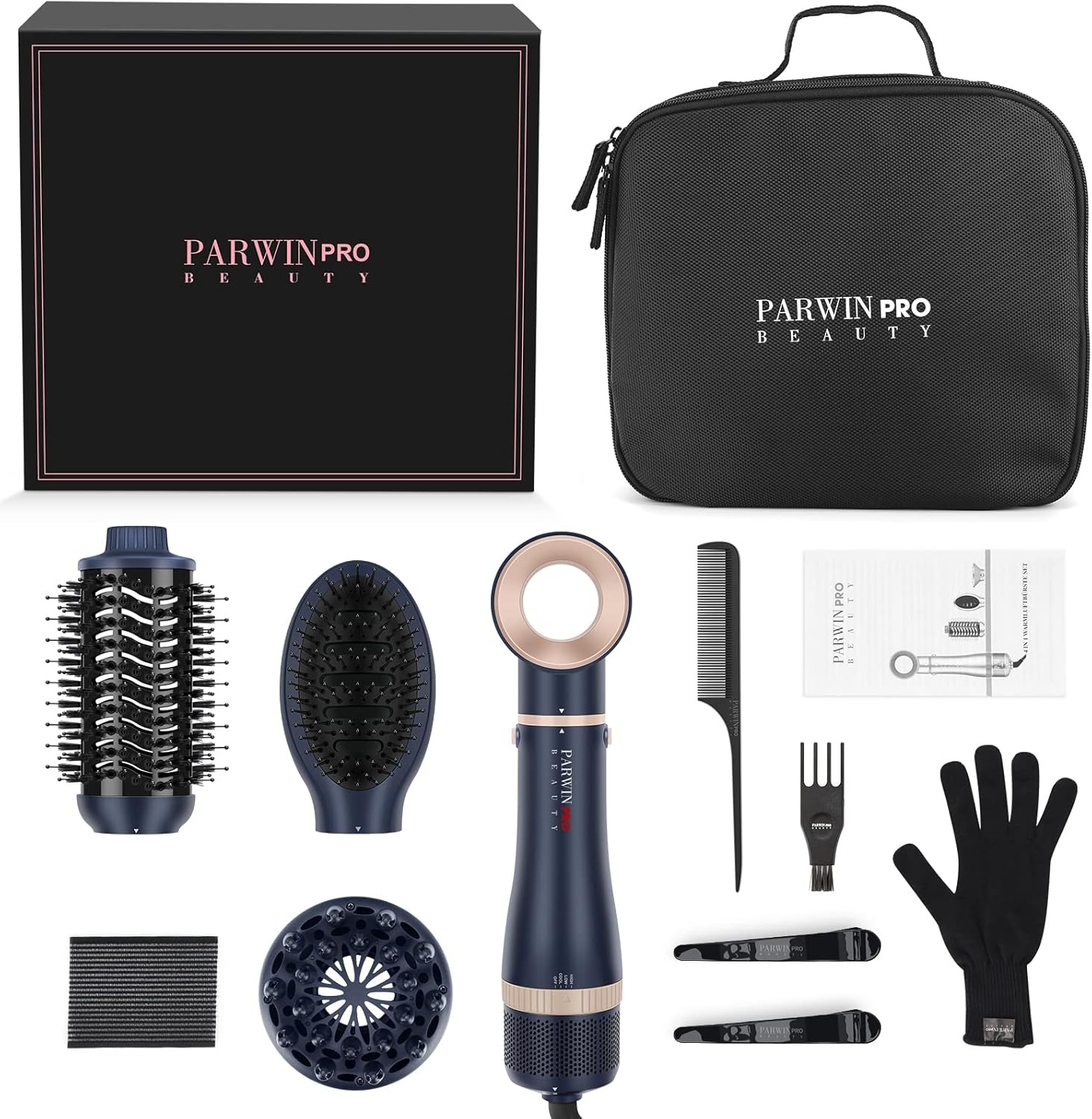 4-in-1 Haardroger Borstelset met Ionic Care, Blauw