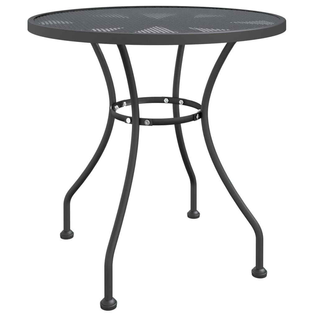 vidaXL Tuintafel Ø80x72 cm metaalgaas antracietkleurig