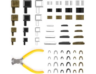 60 stuks Zip Reparatieset, invoegpin bodem, stop, metalen kop schuifregelaars houder met 1 stuk rits installeren tang gereedschap voor naaien kleding ambachten (zilver, zwart, brons)