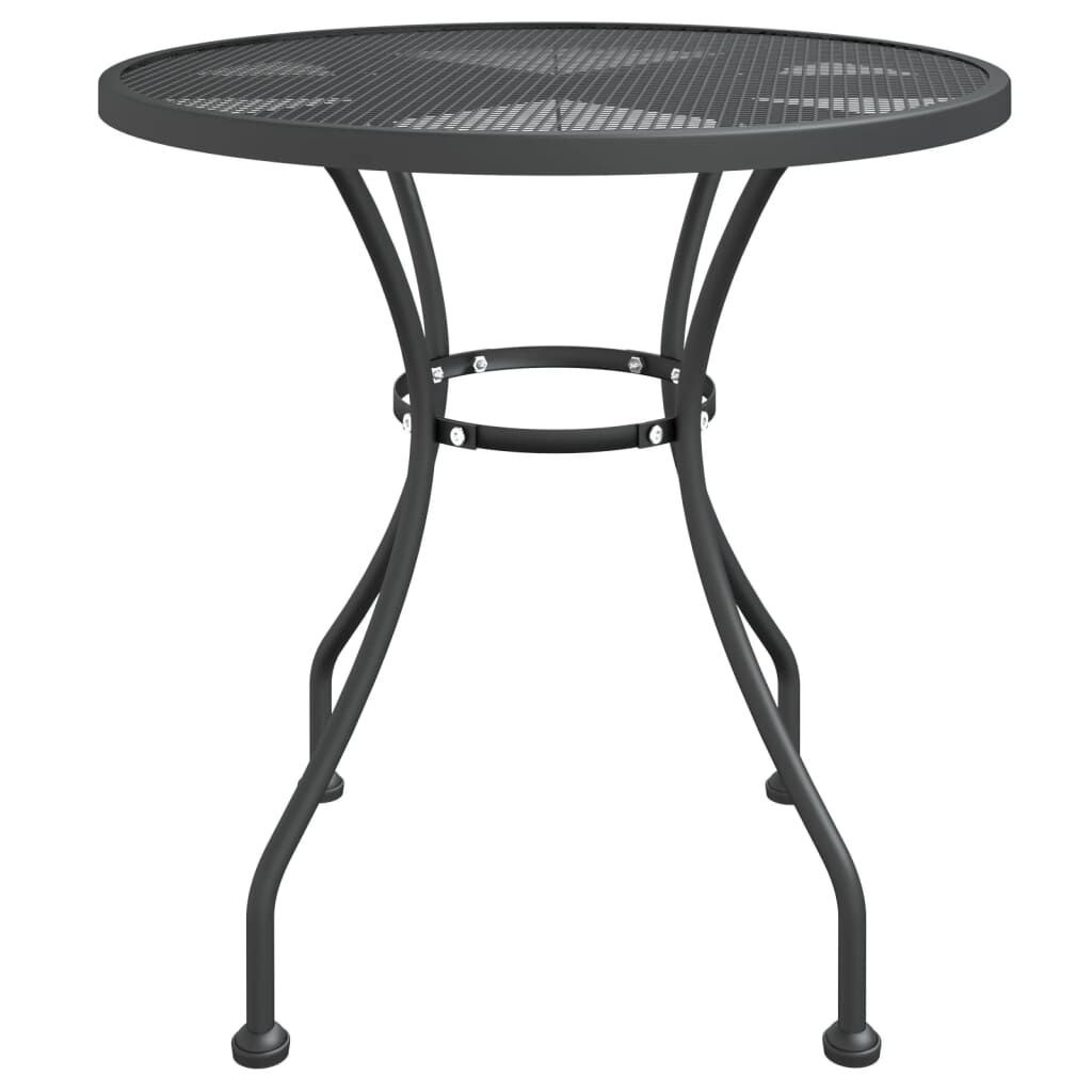 vidaXL Tuintafel Ø80x72 cm metaalgaas antracietkleurig