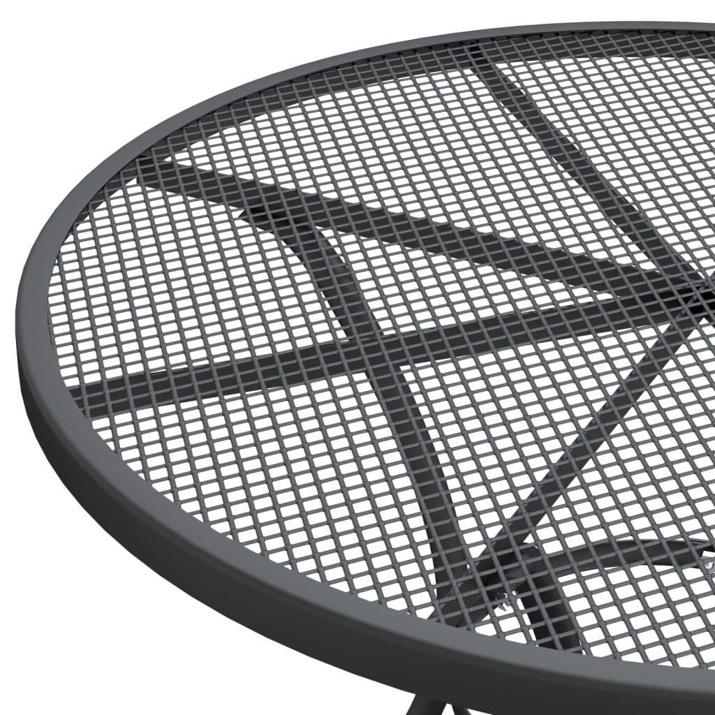 vidaXL Tuintafel Ø80x72 cm metaalgaas antracietkleurig