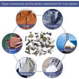 60 stuks Zip Reparatieset, invoegpin bodem, stop, metalen kop schuifregelaars houder met 1 stuk rits installeren tang gereedschap voor naaien kleding ambachten (zilver, zwart, brons)