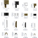 60 stuks Zip Reparatieset, invoegpin bodem, stop, metalen kop schuifregelaars houder met 1 stuk rits installeren tang gereedschap voor naaien kleding ambachten (zilver, zwart, brons)