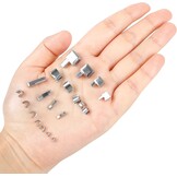 60 stuks Zip Reparatieset, invoegpin bodem, stop, metalen kop schuifregelaars houder met 1 stuk rits installeren tang gereedschap voor naaien kleding ambachten (zilver, zwart, brons)