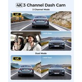 V630 Dashcam, 4K + 1080p + 1080p, 2,4 inch IPS, verborgen dashcam, auto, GPS autocamera, 24 uur buffer parkeermodus, autocamera, ultra nachtzicht, mini-dashcam, 170° groothoek, autocamera