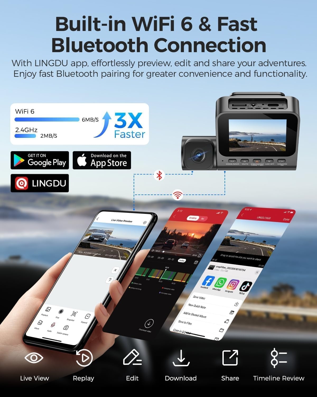 V630 Dashcam, 4K + 1080p + 1080p, 2,4 inch IPS, verborgen dashcam, auto, GPS autocamera, 24 uur buffer parkeermodus, autocamera, ultra nachtzicht, mini-dashcam, 170° groothoek, autocamera