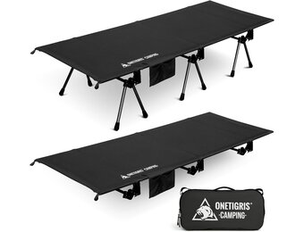 OneTigris SUPRANUBIS Veldbed, inklapbaar, 190 x 70 cm, draagbaar campingbed, opvouwbaar, licht, opklapbed, camping, tot 150 kg, voor tent, outdoor, reizen, tuin, kantoor