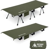 OneTigris SUPRANUBIS Veldbed, inklapbaar, 190 x 70 cm, draagbaar campingbed, opvouwbaar, licht, opklapbed, camping, tot 150 kg, voor tent, outdoor, reizen, tuin, kantoor