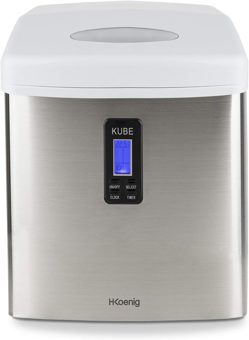 H.Koenig IJsmachine KB15 Zilver - 15 kg/dag, 3 ijsblokjesformaten, 3.3L