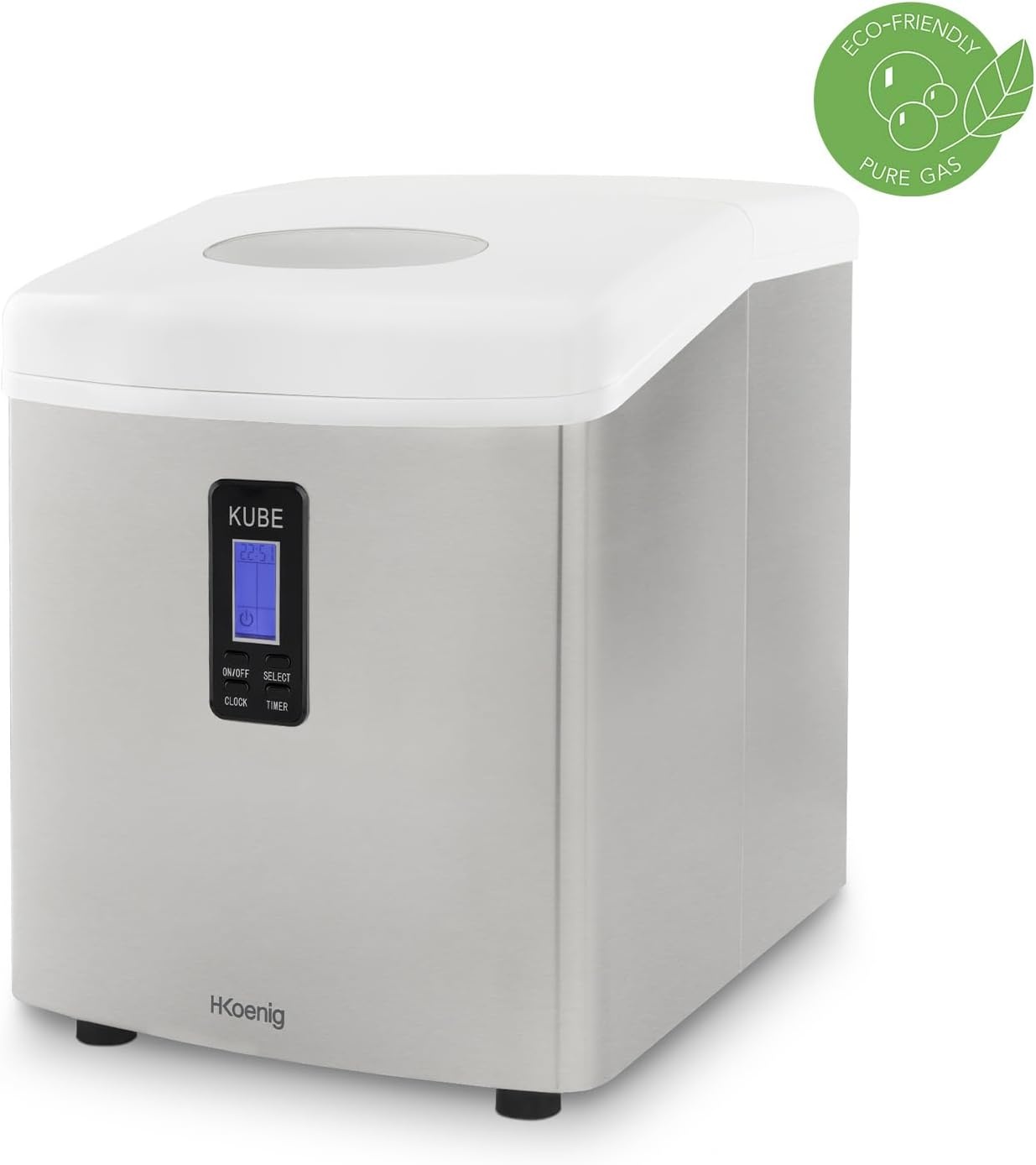 H.Koenig IJsmachine KB15 Zilver - 15 kg/dag, 3 ijsblokjesformaten, 3.3L
