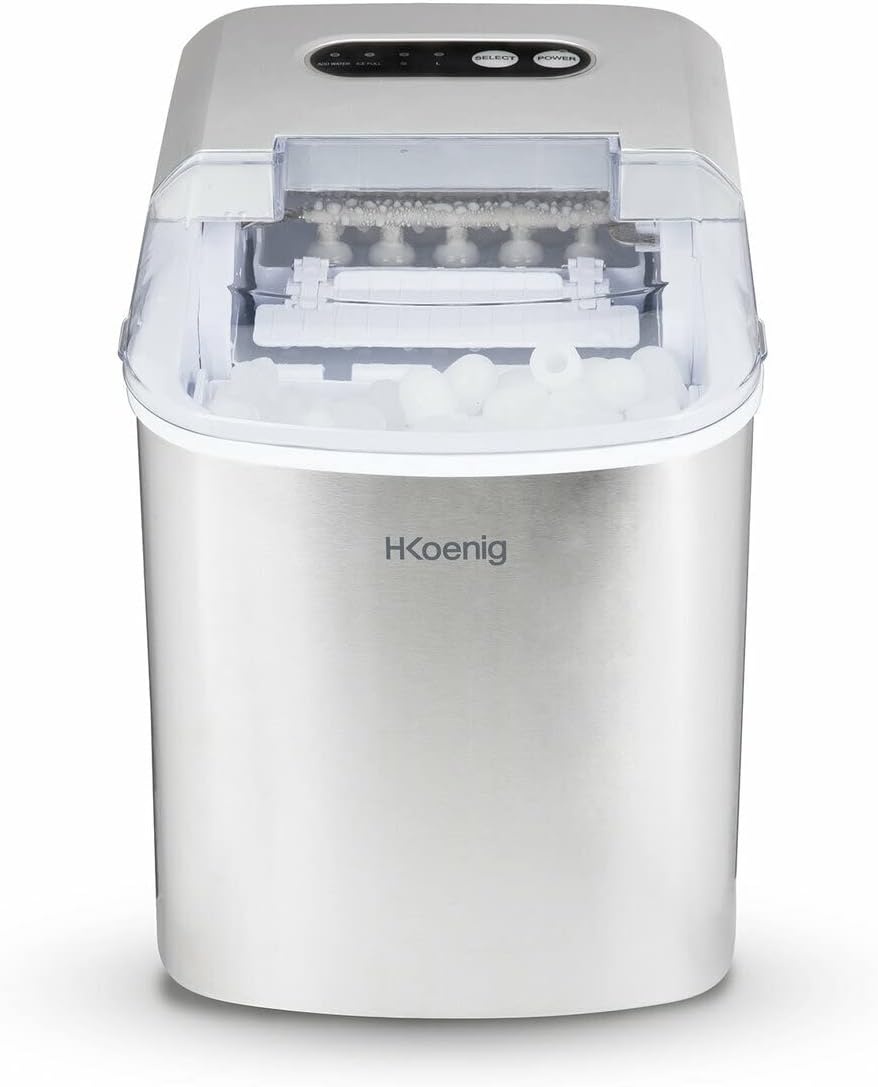 H.Koenig IJsmachine KB15 Zilver - 15 kg/dag, 3 ijsblokjesformaten, 3.3L