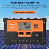 DEWIN PWM Solar Controller,PWM Zonne Laadcontroller Zonnepaneel Batterij Regulator PWM Zonne-laadregelaar Dubbele USB LCD Display (30A)
