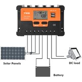 DEWIN PWM Solar Controller,PWM Zonne Laadcontroller Zonnepaneel Batterij Regulator PWM Zonne-laadregelaar Dubbele USB LCD Display (30A)