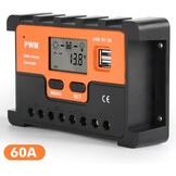 DEWIN PWM Solar Controller,PWM Zonne Laadcontroller Zonnepaneel Batterij Regulator PWM Zonne-laadregelaar Dubbele USB LCD Display (30A)