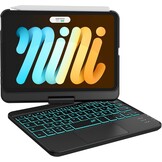 Earto iPad Mini 6 Hoes met Toetsenbord - Zwart - 360° Draaibaar met Backlit Toetsenbord en Trackpad
