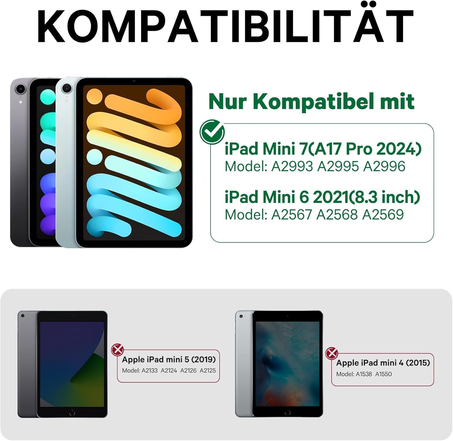 Earto iPad Mini 6 Hoes met Toetsenbord - Zwart - 360° Draaibaar met Backlit Toetsenbord en Trackpad
