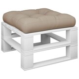 vidaXL Palletkussen 58x58x10 cm stof taupe