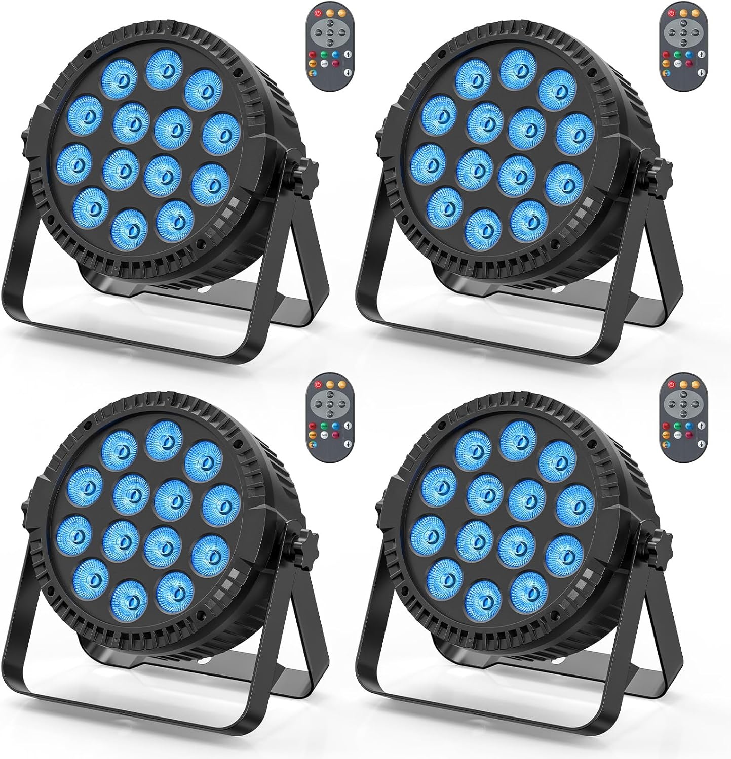 HOLDLAMP Lampen LED Podium Verlichting Podiumlicht 14 x 6W RGBW met Afstandsbediening DMX 512 met Beugel Regenboog Effect Licht voor Bar DJ Disco Verjaarda Gsfeestje Halloween Kerst Zwart - 4PCS