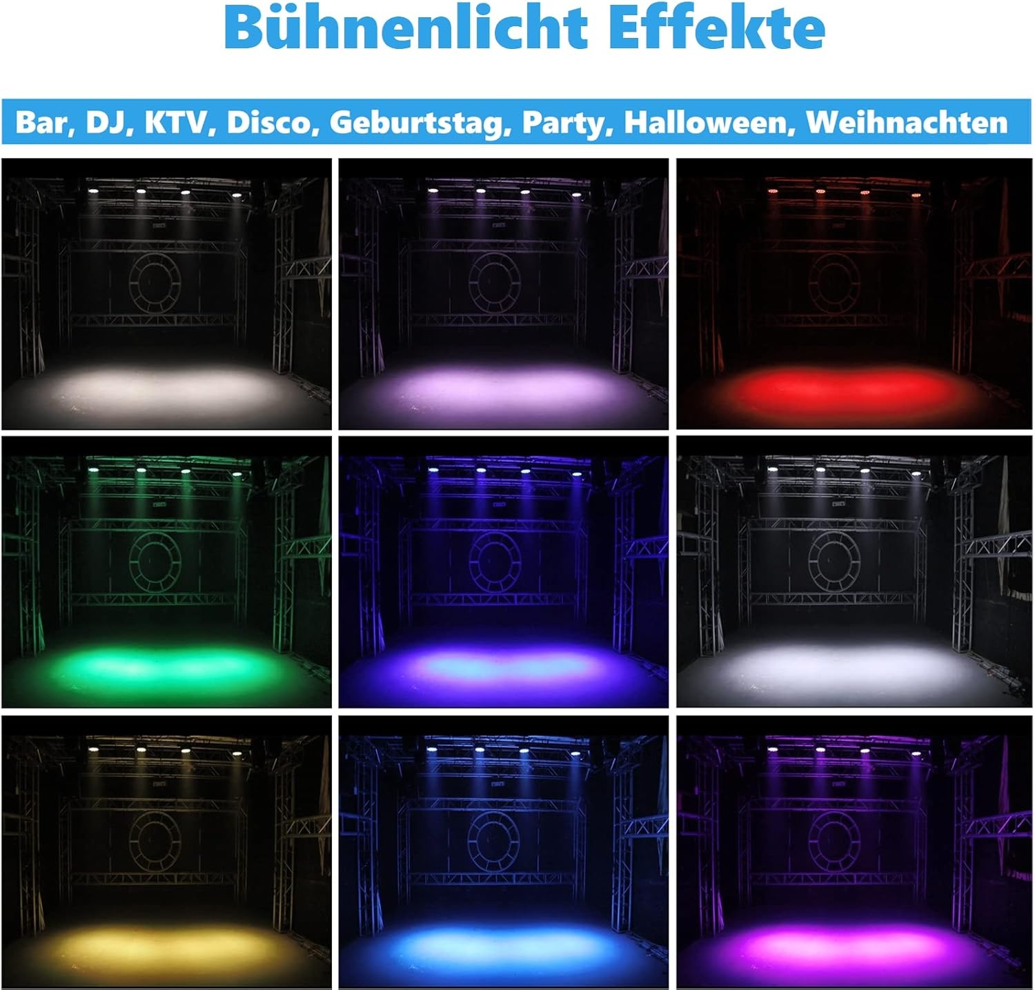 HOLDLAMP Lampen LED Podium Verlichting Podiumlicht 14 x 6W RGBW met Afstandsbediening DMX 512 met Beugel Regenboog Effect Licht voor Bar DJ Disco Verjaarda Gsfeestje Halloween Kerst Zwart - 4PCS