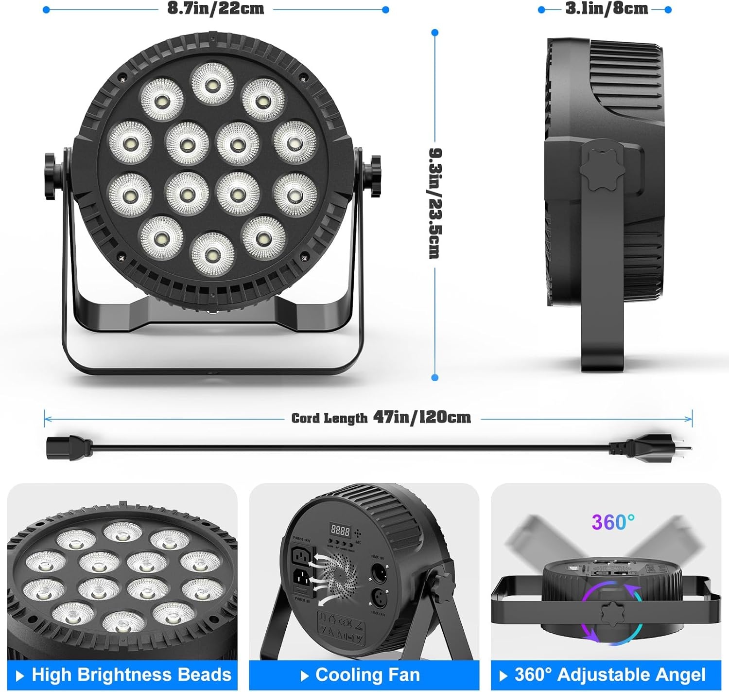 HOLDLAMP Lampen LED Podium Verlichting Podiumlicht 14 x 6W RGBW met Afstandsbediening DMX 512 met Beugel Regenboog Effect Licht voor Bar DJ Disco Verjaarda Gsfeestje Halloween Kerst Zwart - 4PCS