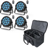 HOLDLAMP Lampen LED Podium Verlichting Podiumlicht 14 x 6W RGBW met Afstandsbediening DMX 512 met Beugel Regenboog Effect Licht voor Bar DJ Disco Verjaarda Gsfeestje Halloween Kerst Zwart - 4PCS