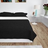 Dubbelzijdige Bedsprei 170x210 cm Quilt Zwart/Wit - 54% Korting!