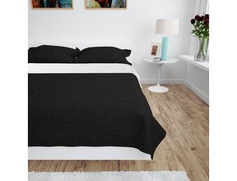 vidaXL Bedsprei dubbelzijdig 170x210 cm quilt zwart en wit