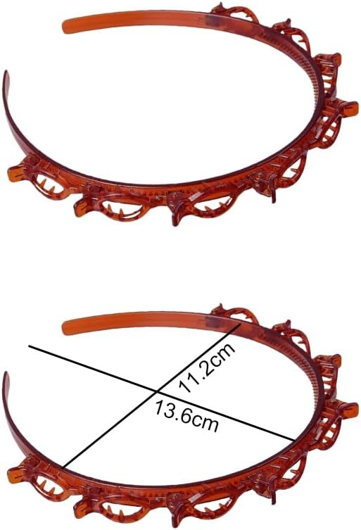 2 Rode Haarbanden met Clips: Flexibele Styling voor Dames & Meisjes (73% Korting)