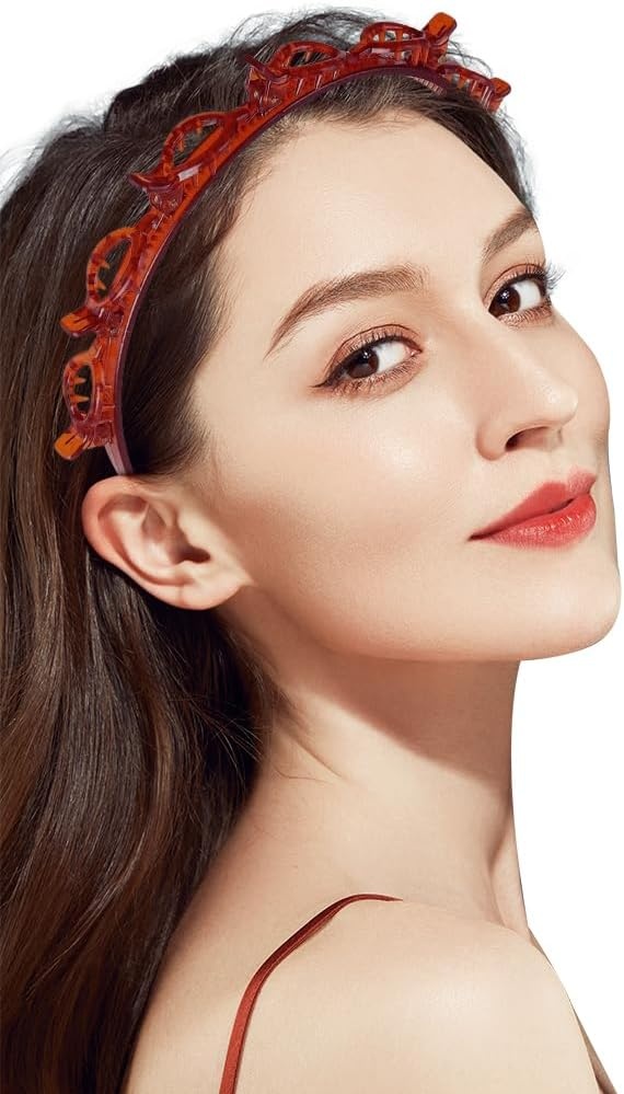2 Rode Haarbanden met Clips: Flexibele Styling voor Dames & Meisjes (73% Korting)