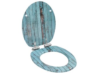 vidaXL Toiletbril met soft-close deksel oud hout MDF