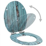 vidaXL Toiletbril met soft-close deksel oud hout MDF