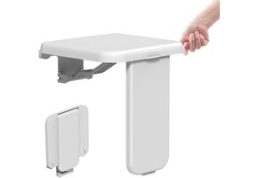 Opvouwbaar Douchezitje met Steunpoot - 200kg - Wit - 48% Korting