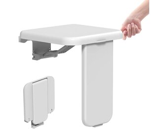 Opvouwbaar Douchezitje met Steunpoot - Wit | 30% Korting