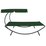 vidaXL Loungebed met luifel groen
