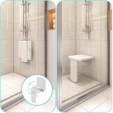 Opvouwbaar Douchezitje met Steunpoot - Wit | 30% Korting