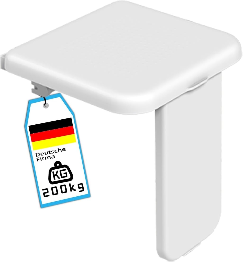 Opvouwbaar Douchezitje met Steunpoot - Wit | 30% Korting