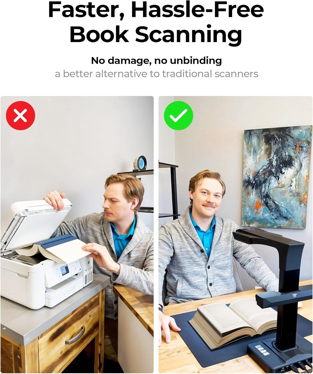 CZUR ET Max 38MP boekscanner, 410DPI documentscanner, compatibel voor Windows, macOS en Linux, ondersteuning 4k HDMI