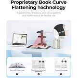 CZUR ET Max 38MP boekscanner, 410DPI documentscanner, compatibel voor Windows, macOS en Linux, ondersteuning 4k HDMI