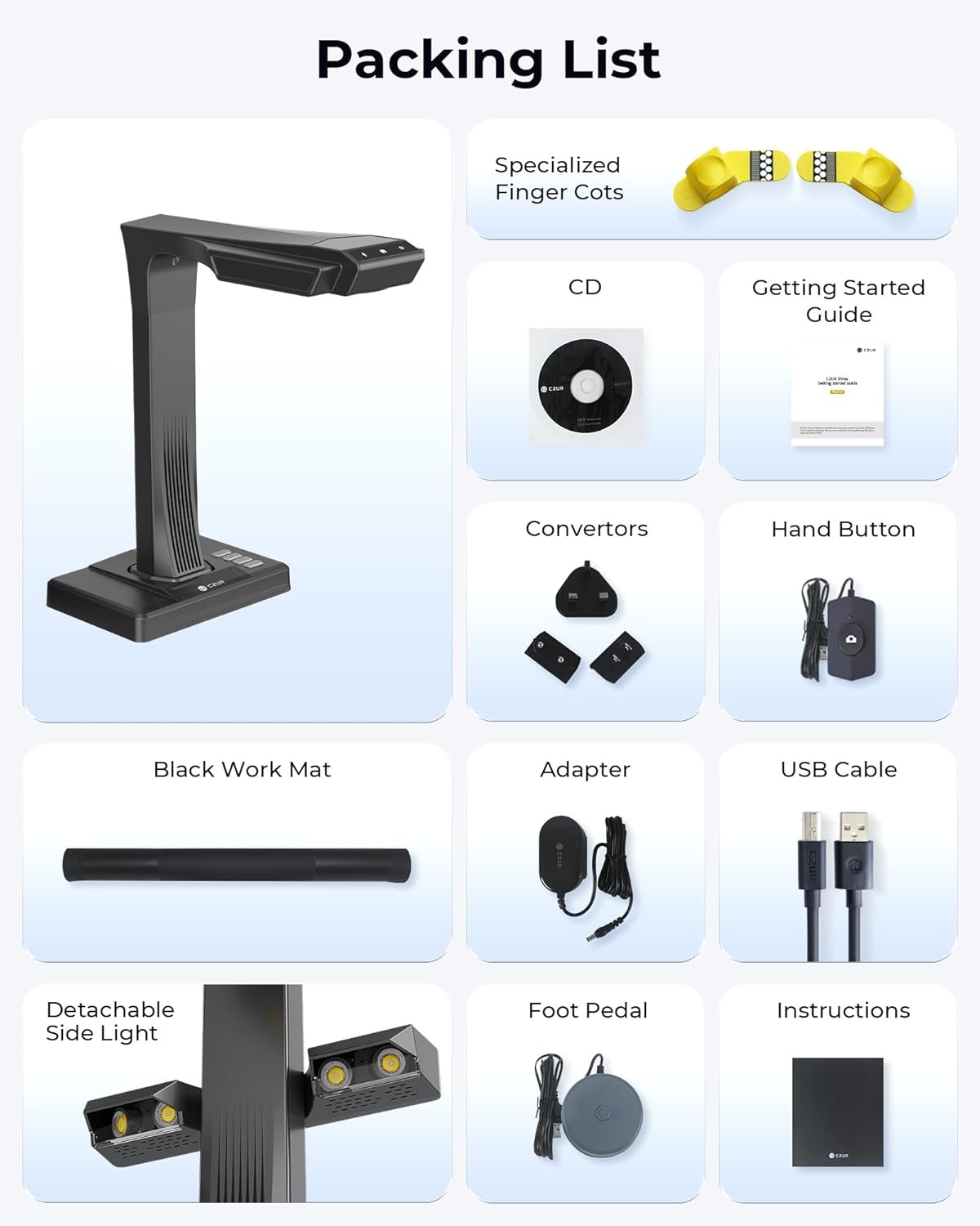 CZUR ET Max 38MP boekscanner, 410DPI documentscanner, compatibel voor Windows, macOS en Linux, ondersteuning 4k HDMI