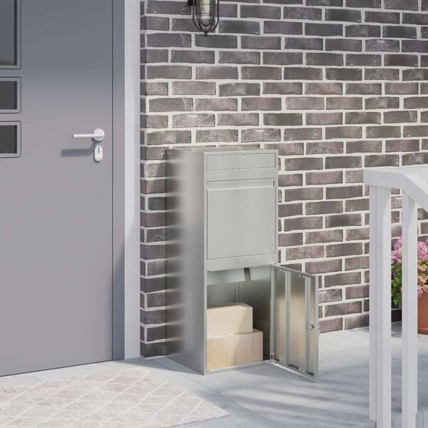 vidaXL Pakket inwerp box Zwart 41 x 38 x 103 cm Gegalvaniseerd staal