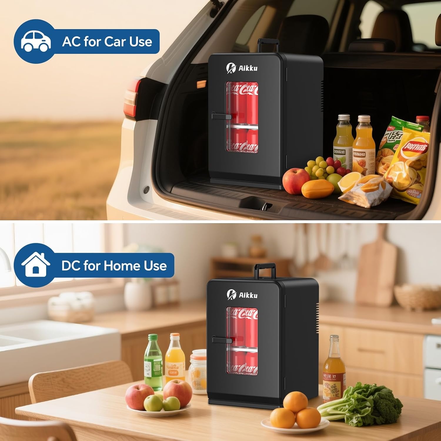 Mini-koelkast, 15 liter, thermo-elektrische kleine koelkast voor thuis, kantoor, camping en auto