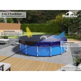 Planenfux® Poolafdekking rond 500 cm (voor Ø 460-500 cm bassins) | 2-in-1 zwembadplane van 200 g/m² PE materiaal | Zomer & winterplane zwembad | UV-resistente zonneplane afdekplane | Ø560cm ronde - Maat 560 cm (Rond)