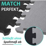 36x Fitness Bodem Puzzlematten 31x31cm Zwart & Grijs - 10mm Dikke Valbescherming