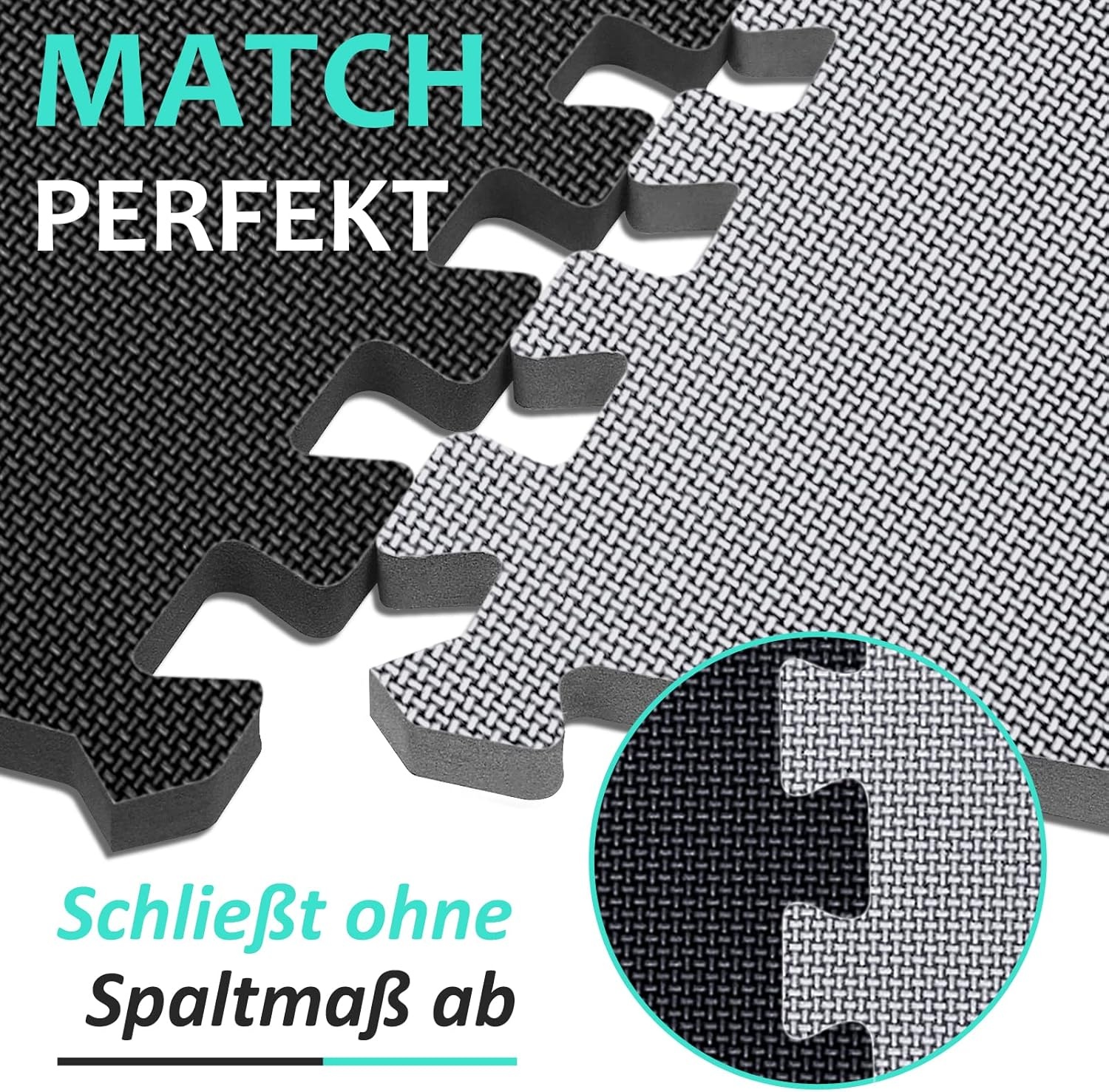 36x Fitness Bodem Puzzlematten 31x31cm Zwart & Grijs - 10mm Dikke Valbescherming