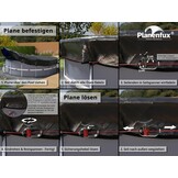 Planenfux® Poolafdekking rond 500 cm (voor Ø 460-500 cm bassins) | 2-in-1 zwembadplane van 200 g/m² PE materiaal | Zomer & winterplane zwembad | UV-resistente zonneplane afdekplane | Ø560cm ronde - Maat 560 cm (Rond)