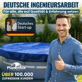 Planenfux® Poolafdekking rond 500 cm (voor Ø 460-500 cm bassins) | 2-in-1 zwembadplane van 200 g/m² PE materiaal | Zomer & winterplane zwembad | UV-resistente zonneplane afdekplane | Ø560cm ronde - Maat 560 cm (Rond)