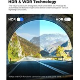 V620 Dashcam Voor en Achter 4K+1080P, WiFi GPS, Met 64GB SD-Kaart, Auto Camera Met Parking Monitor, Nachtzicht, WDR, ADAS, 170° Brede Hoek, G-Sensor, Loopopname, APP-Besturing