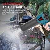 ONEVAN Turbo Blower Accu, 648 km/u Borstelloze Turbo Fan Luchtblazer met 2 6.0 Ah Accu's en Oplader, Blaasvermogen 2 KG, Elektrische Handblazer, Blazen van Bladeren, Sneeuw, Grind