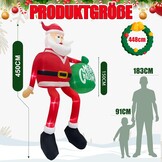 450 cm kerstman klimt met geschenken aan de muur, grote kerstdecoratie