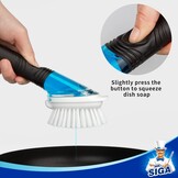 MR.SIGA Zeep Dispensing Dish Brush Opbergset, Keukenborstel met Houder voor Pannen Gootsteen Schoonmaken